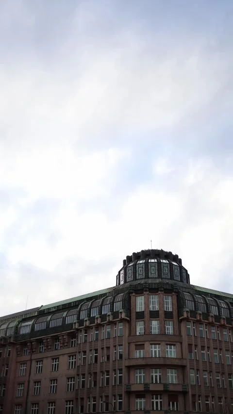 Vertical video: Majestic architectural structure with intricate details and a ro Stock Footage 300161508