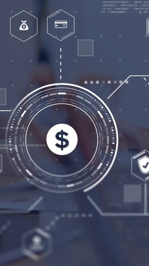 Vertical video: Male worker hands resting with dollar expanding while typing Stock Footage 335355410