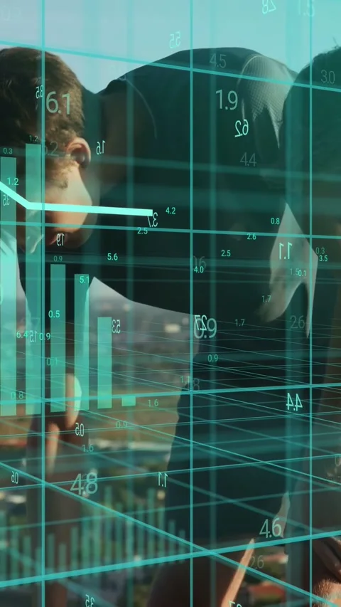 Vertical video: Man doing pushups on roof, placing hands, showing charts Stock Footage 333487349