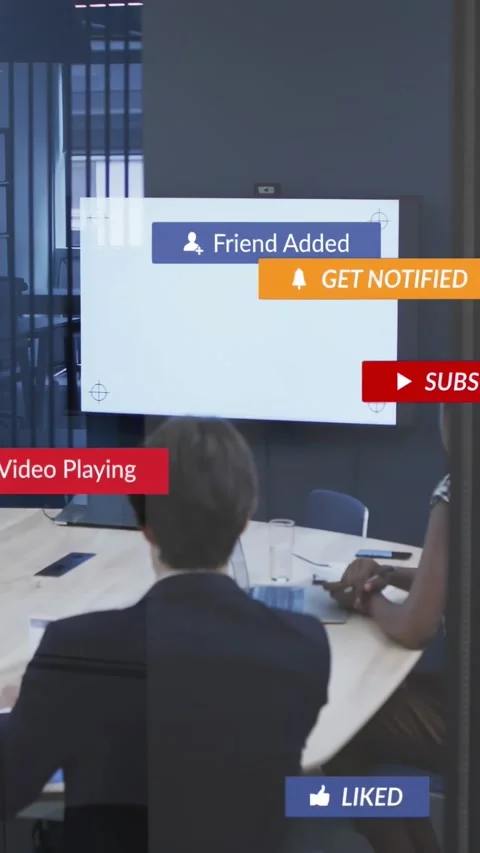 Vertical video: Man facing blank screen peer tapping tablet causing UI alerts in Stock Footage 334317791