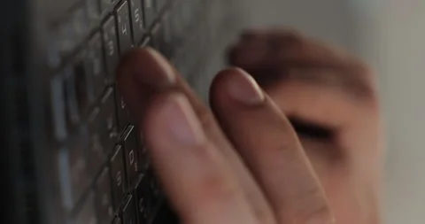 Vertical video: Man hands typing on laptop keyboard in home office. Student Stock Footage 271236449