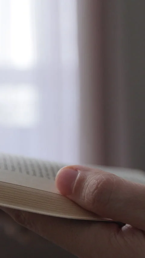 Vertical video. Man reading book on sofa at home. Stock-Footage 343763227