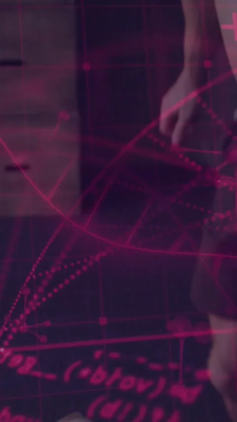 Vertical video: Man shifting, placing pad, rising for fitness, magenta overlay Stock Footage 330769794