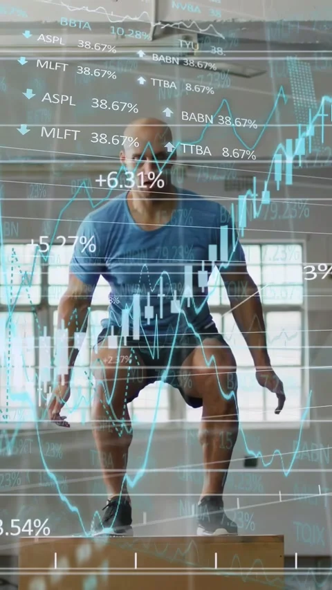 Vertical video: Man squatting, jumping, doing box jumps for training with Stock Footage 333954284