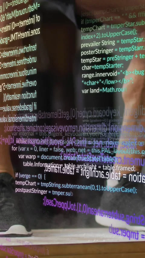 Vertical video: Man stepping up lifting knee landing training code overlaying Stock Footage 331721201