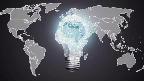 Vertical video: Map lines moving east causing bulb brain pulsing and halo 스톡 동영상 331161314