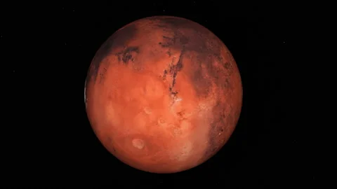 Vertical video of Mars. Mars rotating in 360 degree rotation Stock Footage 167145963
