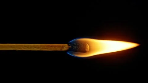 Vertical video of Match burning against a black background Stock Footage 242457358