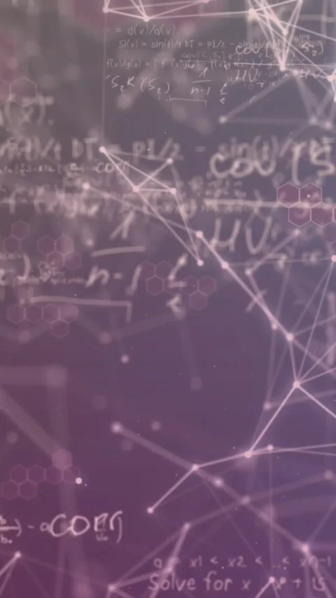 Vertical video: Math emerging sparking node web thickening pulsing shifting Vidéo 343867398