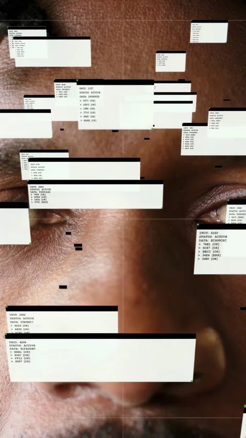 Vertical video: Mature man closing eyes, system update spawning dialog boxes Stock Footage 333486996