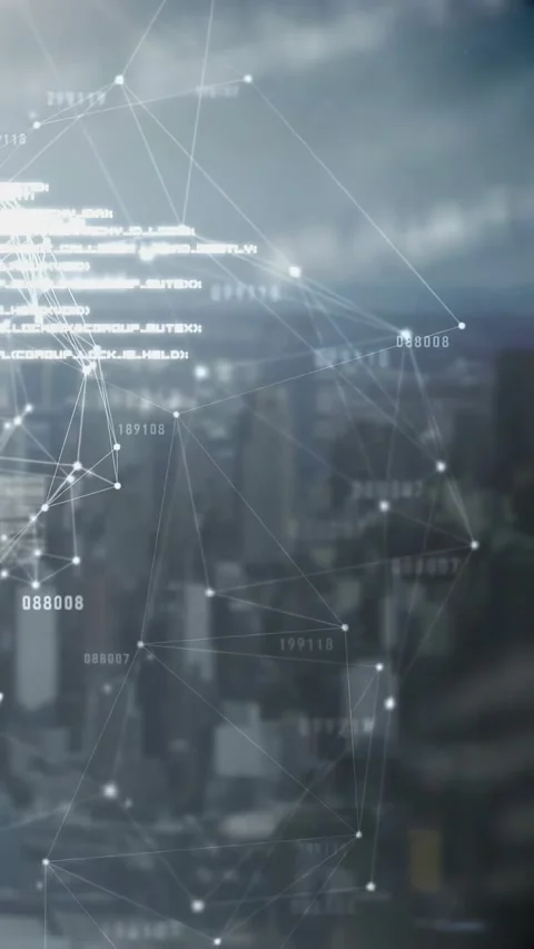 Vertical video: Mesh globe reacting to data pulse pulsing outward revealing Stock Footage 331168239