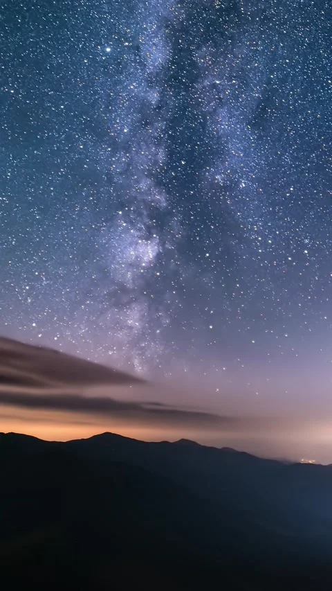 Vertical video of milky way galaxy and f... | Stock Video | Pond5