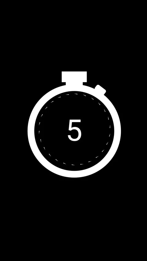 Vertical video of a minimal stopwatch icon with a 10-second countdown. Stock Footage 317967725