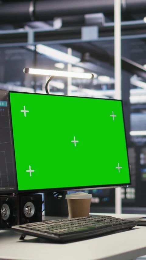 Vertical video Mockup computer in high tech data center office used for AI 库存影片 309256014