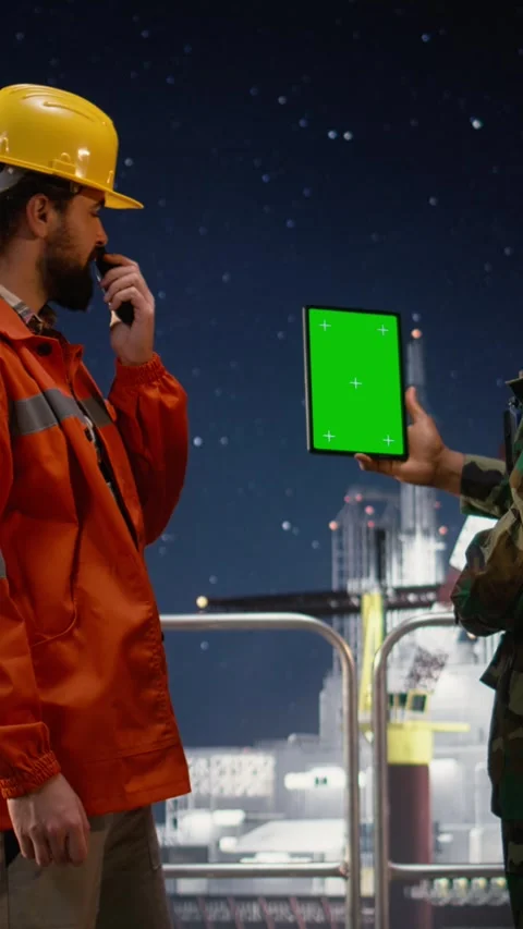 Vertical video Mockup tablet, enforcing maritime blockade protocol and military Stock Footage 339888291