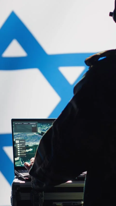 Vertical video Mossad secret agent uses software to do war covert operations Stock Footage 278191762