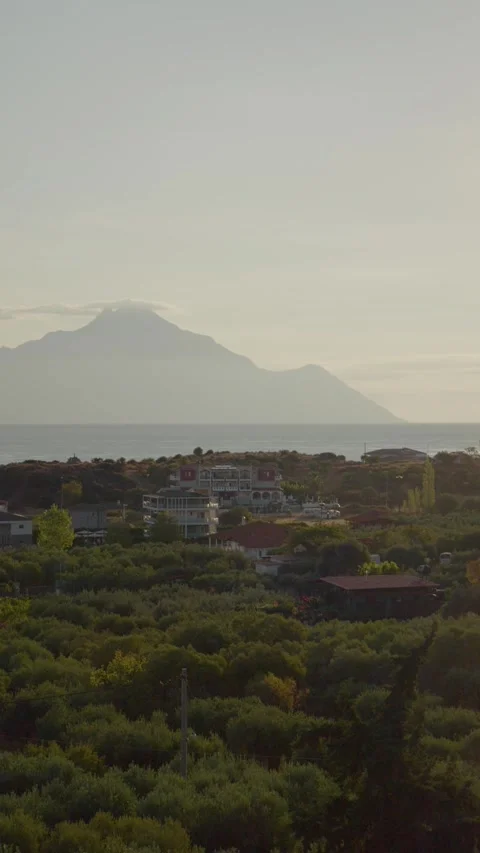 Vertical video Mount Athos Holy Mountain Monastery Greece Travel Europe. Video stock 303698776