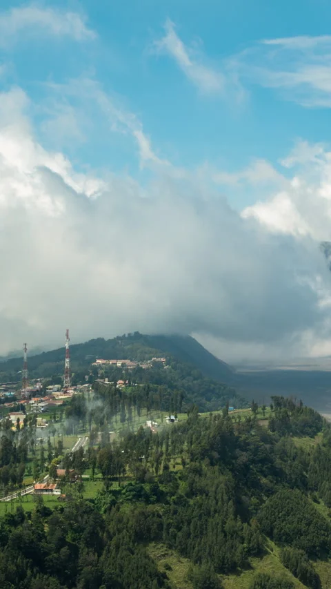 Vertical video - Mount Bromo Clouds Timelapse Stock-Footage 280368437