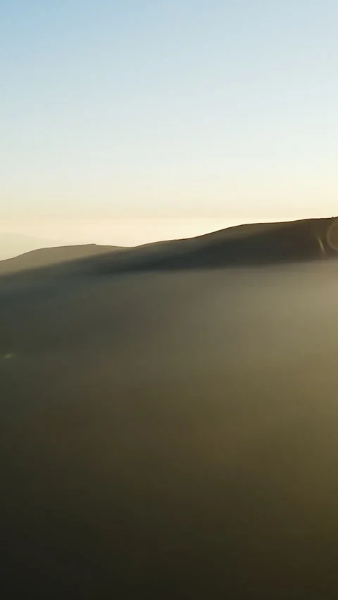 Vertical Video of Mountain Range Silhouette Sunset Aerial View. Scenic Dawn Stock Footage 303162849