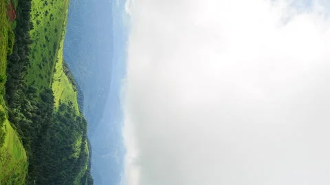 Vertical video. Mountains with forest and clouds. Time Lapse. Sochi, Russia 動画素材 85882056