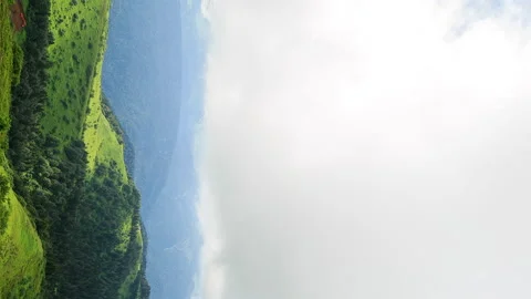 Vertical video. Mountains with forest and clouds. Time Lapse. Sochi, Russia Stockbeeldmateriaal 85882075
