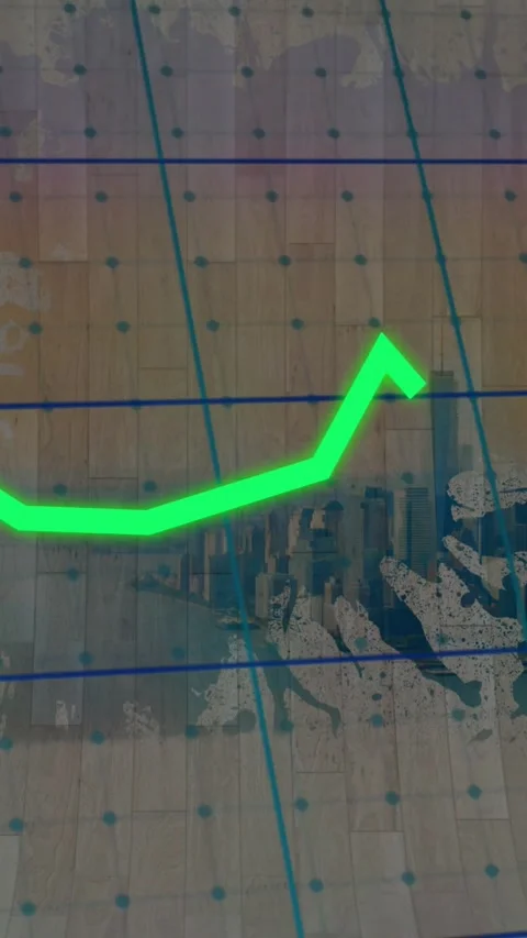Vertical video: Neon green line appearing from left, tracing peaks and drops, Stock Footage 329912809