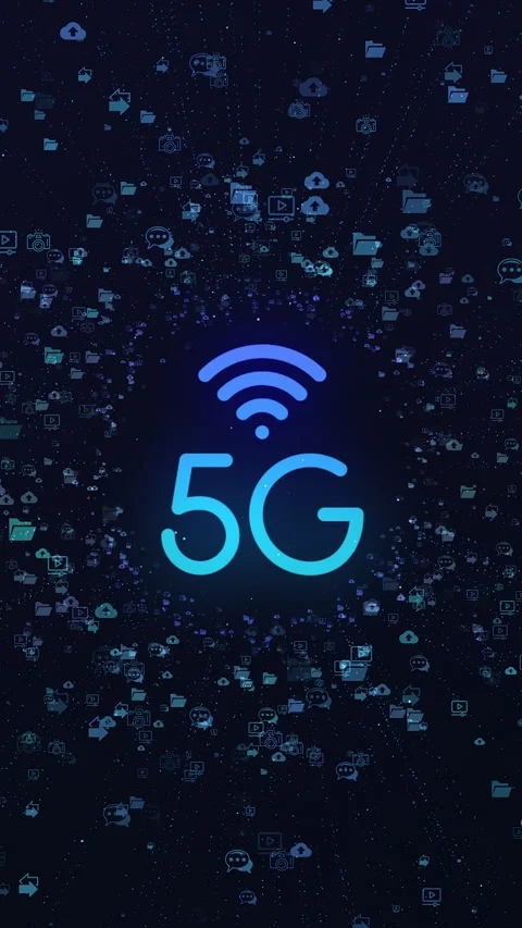 Vertical video. Network and communication concepts. 5G network digital Vídeos de archivo 347148295
