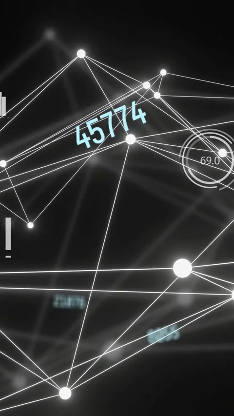 Vertical video: Network panning, triggered by labels, revealing gauges and bars Stock Footage 334378498