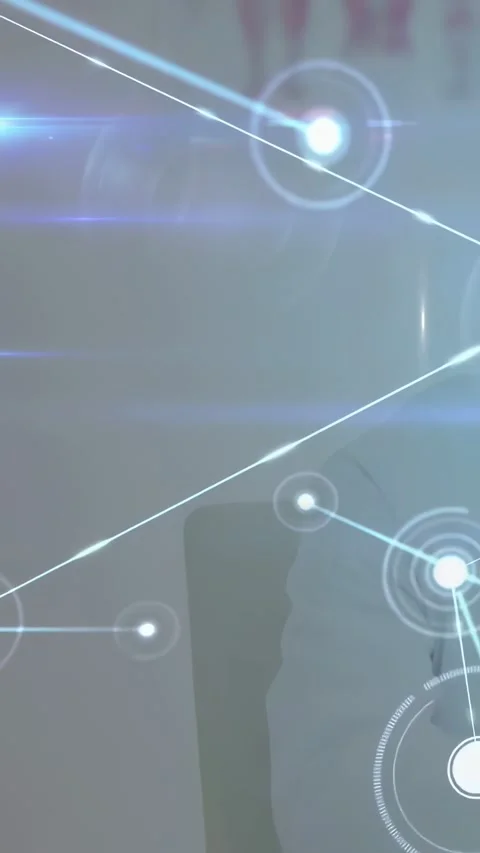 Vertical video: Network sweeping plant, spine, doctor tapping node, pulsing Stock Footage 331337311