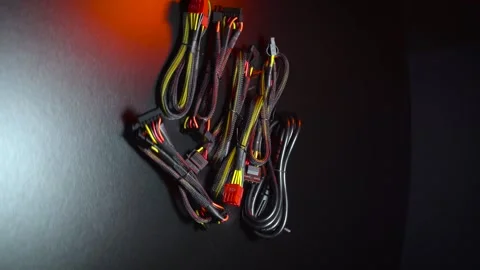 Vertical video a new powerful computer power supply Vídeos de archivo 304489834