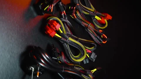 Vertical video a new powerful computer power supply Vídeo Stock 304489903