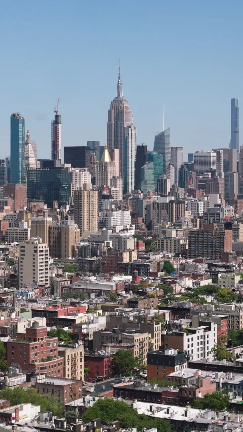 Vertical Video of New York, NYC, USA, Vertical Aerial View Shot Stock Footage 307326053