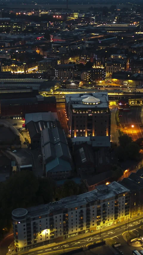 Vertical Video of Newcastle Upon Tynes, Vertical Aerial View Shot Stock Footage 311028877