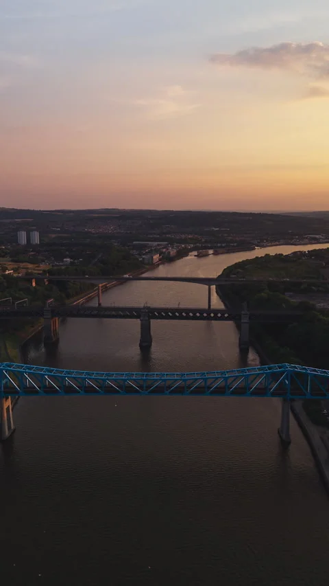 Vertical Video of Newcastle Upon Tynes, Vertical Aerial View Shot Video stock 311029067