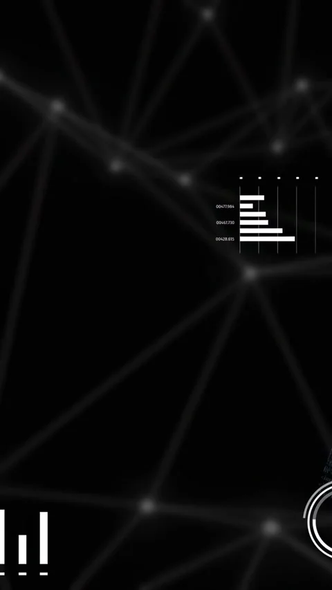 Vertical video: Node grid reacting to code stream, sliding panels and changing 動画素材 334378171