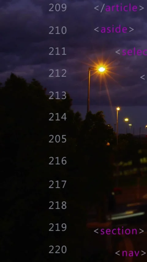 Vertical video: Numeric column scrolling upward on magenta tag cue, showing code Stock Footage 329552829