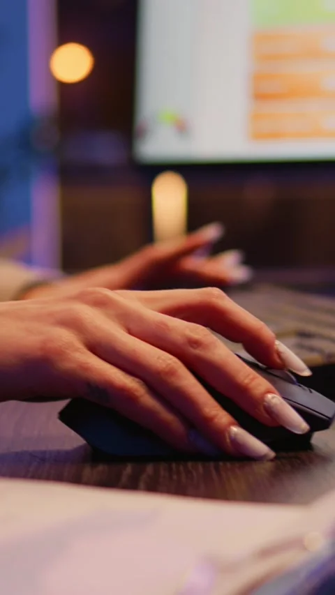 Vertical video: Office worker planning financial investment at night Stock Footage 232757769