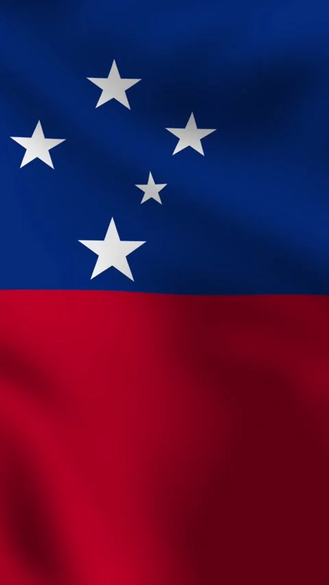 Vertical video of the official Samoa flag Vidéo 299610920