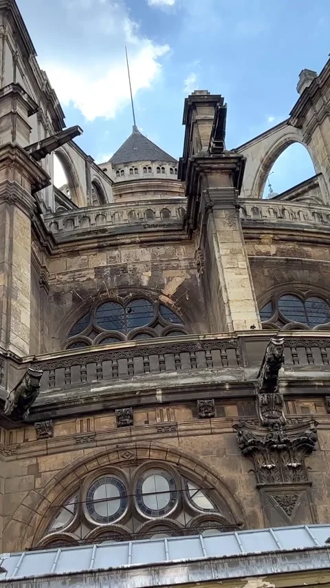 Vertical video Old building in Paris church Paris France Stock Footage 244257257