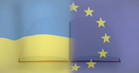 Vertical video: Open book staying centered, loop starting, flags waving, stars Stock Footage 330258607