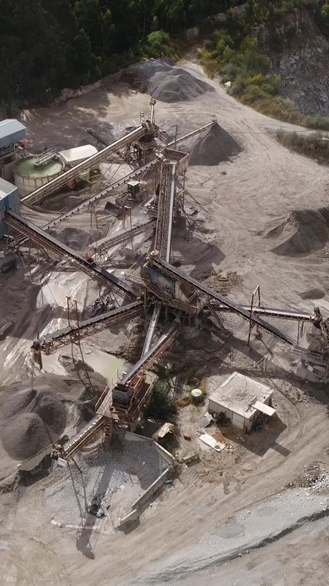 Vertical Video of opencast mining quarry. Stone quarry Stock Footage 247895107