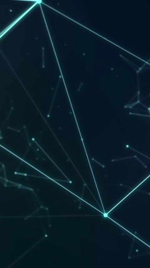 Vertical video: On opening node network pulsing, stretching, splitting into Stock Footage 348495692
