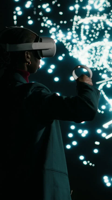 Vertical video Optimizing AI neural network, virtual reality simulation and Stock Footage 329529264