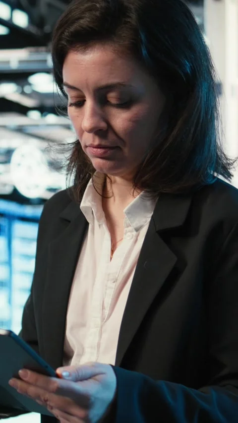 Vertical video Optimizing servers, virtual graphics and system administrator in Stock Footage 329319432