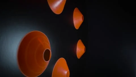 Vertical video orange cones and chips for football Stock Footage 304489612