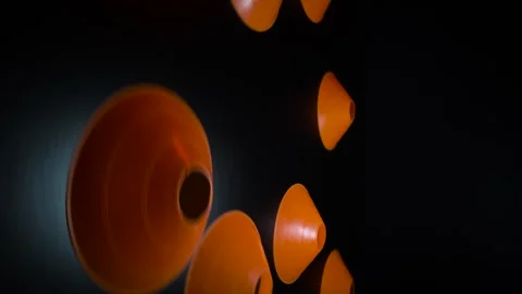 Vertical video orange cones and chips for football Stock Footage 304489705