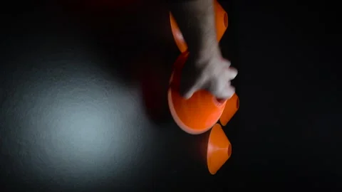Vertical video orange cones and chips for football 库存影片 304489783