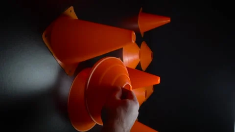Vertical video orange cones and chips for football 스톡 동영상 304489870
