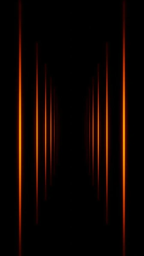 Vertical video orange gradient neon lines tunnel loop animation Stock Footage 244573978
