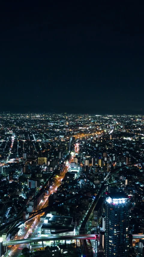 Vertical video - Osaka Night Timelapse Stock Footage 280124652